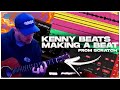 KENNY BEATS - MAKING a FIRE BEAT from SCRATCH (acoustic guitar ,bass, rhodes) 😲🔥- LIVE (12/17/20) 🧯🔥