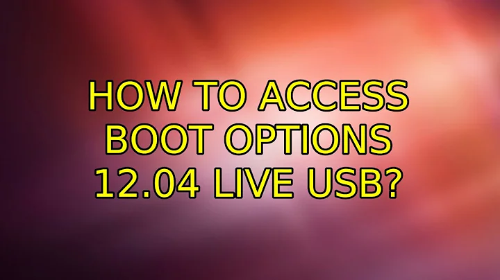 How to Access Boot Options 12.04 Live USB?