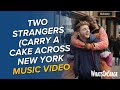 New york  sam tutty and dujonna gift perform two strangers carry a cake across new york