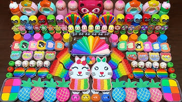 RELAXING WITH CLAY PIPING BAG AND CLAY & FOAM SLIME | Mixing Random Things Into GLOSSY Slime #2166