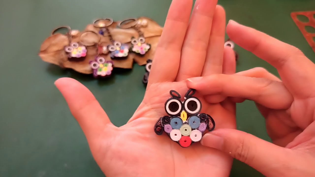 藝術衍紙/捲紙手作_貓頭鷹  make an owl with coloeful paper quilling