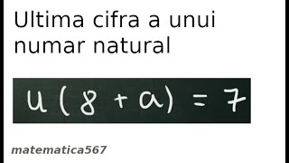 Ultima Cifra A Unui Numar Natural