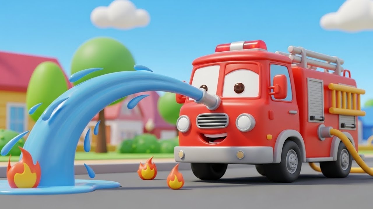 Fire Truck Rescue Song 🚒 | Fun Emergency Vehicle Song for Kids | Nursery Rhymes & Songs for Children