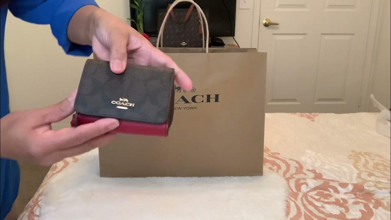 COACH® Outlet  Small Trifold Wallet In Signature Canvas