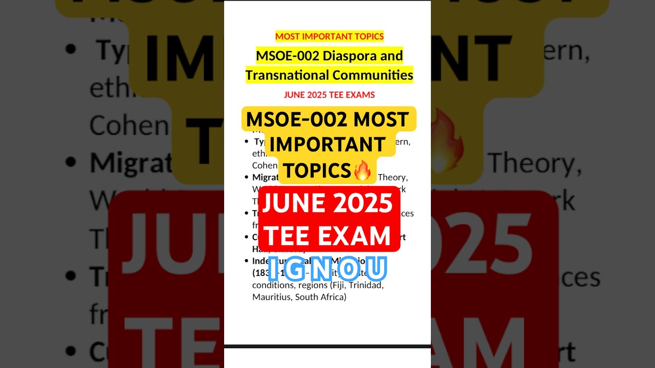 IGNOU MSOE 002 IMPORTANT QUESTIONS😱JUNE 2025 PAPER🔥MOST IMPORTANT TOPICS MSOE002 