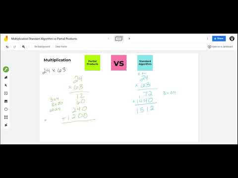 Multiplication Standard Algorithm vs Partial Products - Google Jamboard