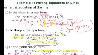 Geometry 3-6 Lines in the Coordinate Plane