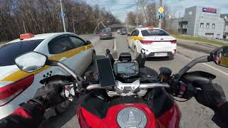 Commute to work | Ducati Multistrada V2S | Early Spring POV Ride | Moscow, Russia