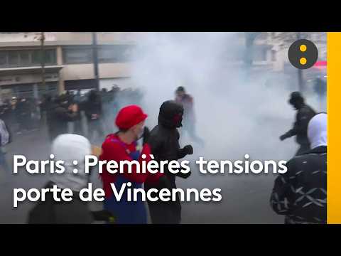 October 24 in Paris: First rounds of tear gas at the end of the protest march