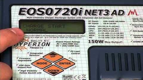 How to charge, discharge, cycle, and set memory - NiMH pack - Hyperion EOS720i NET3 Charger