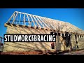 Installing the studwork and bracing the structure