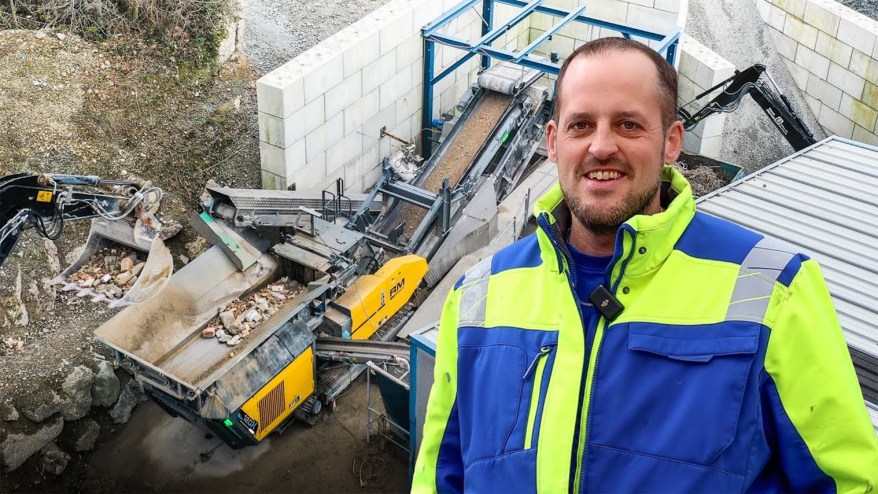 Kein Platz? Kein Problem! Werner Odermatt produziert Recyclingkies auf kleinsten Raum