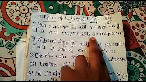 Slogan of national  unity day in english