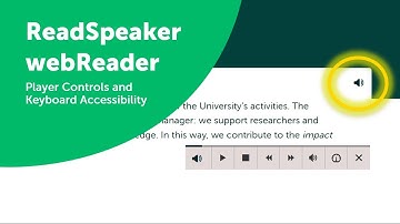 ReadSpeaker webReader : Player Controls and Keyboard Accessibility
