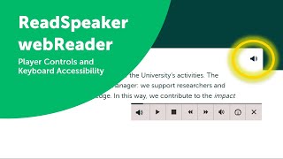 ReadSpeaker webReader : Player Controls and Keyboard Accessibility screenshot 1
