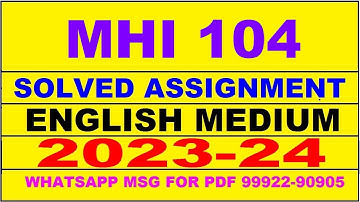 mhi 104 solved assignment 2023-24 | mhi 104 solved assignment in english 2024 | mhi 104 2024