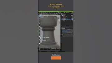 Minute Models Simple Chess Rook | AR3Designs Daily Blender 3D Tips