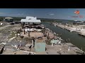 Hurricane ida destruction on grand isle louisiana