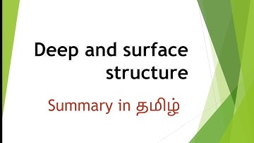 #syntax #deep and #surface #structure in #tamil #summary in #english #language and #linguistics #net