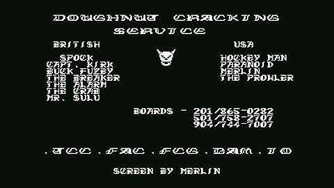 Doughnut Cracking Service (DCS) Intro 25 ! Commodore 64 (C64)