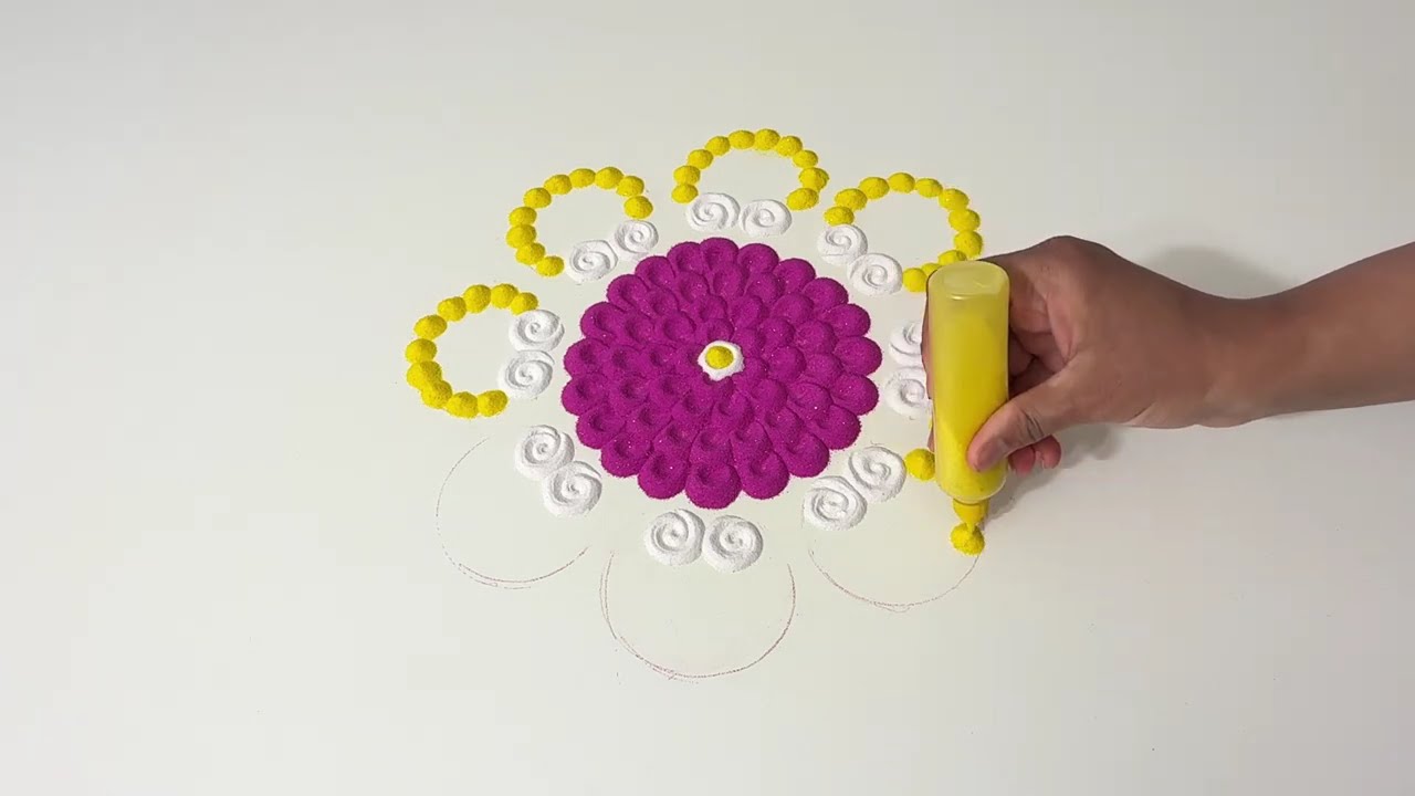 Simple Rangoli Design #rangoli #trending #video #creative #satisfying #art #colors