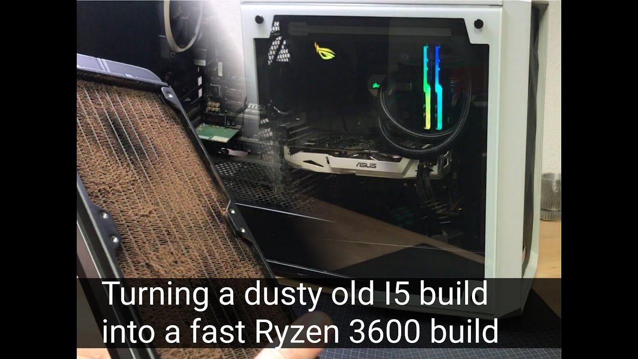 Ryzen 5 3600 Pc Build In A Meshify C With Top Mounted Corsair H100i Aio Youtube