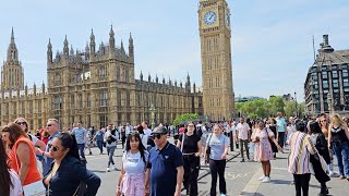 LONDON Westminster Bridge Walk to Big Ben 4K Walking Tour 🇬🇧 UK Travel