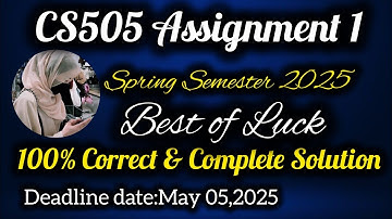 CS505 Assignment 1 Complete Solution Assignment Fall 2025