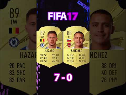 EDEN HAZARD VS ALEXIS SANCHEZ FIFA COMPARISON #shorts #football #fifa10 #fifa23