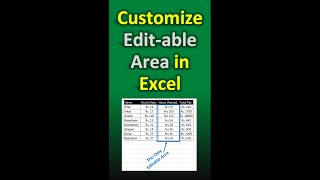 How to Customize Editable Area in Excel | Allow Editing to Specific Cells Only in Excel 😊😎