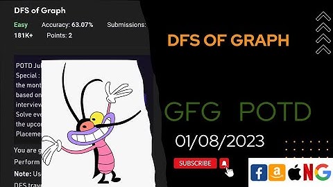Dfs of graph | 1 august |  gfg potd today | GFG Problem of the Day | C++ | Java | Python @CodeThurst