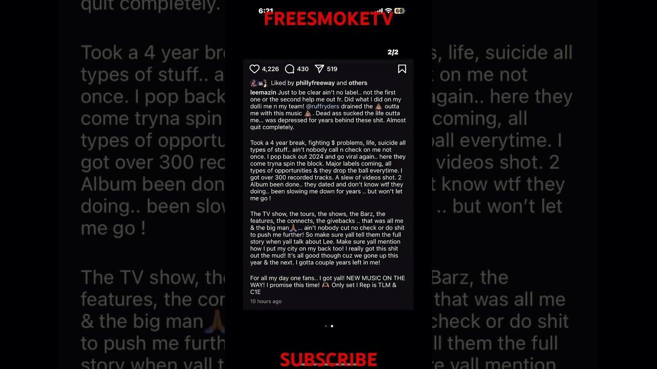 LEEMAZIN SAYS SHE BEEN SIGNED TO RR FOR 7 YEARS & TEHY DROPPED THE BALL ON HER