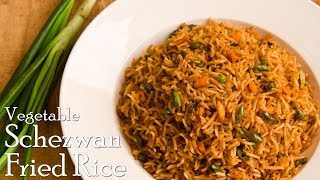 Veg. Schezwan Fried Rice | Indo-Chinese Fried Rice | Homemade Schezwan Rice ~ The Terrace Kitchen