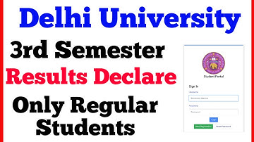 DU 3rd Semester Results Declare || DU Regular