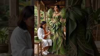 Weaving Green Coconut Leaves into a Stunning Holiday Dress #shorts