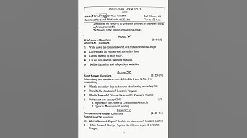 Business Research Methods Question Paper 2079 BBS 4th Year  #shorts #research #bbs4thyear