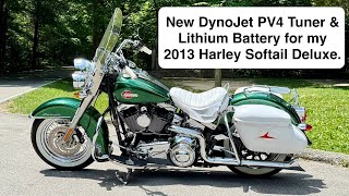 New DynoJet PV4 & Lithium Battery for my 2013 Harley Softail Deluxe 