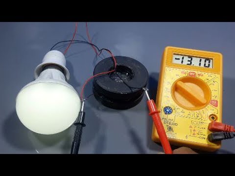 free energy electric generator with magnets using light bulbs _ science projects 2018