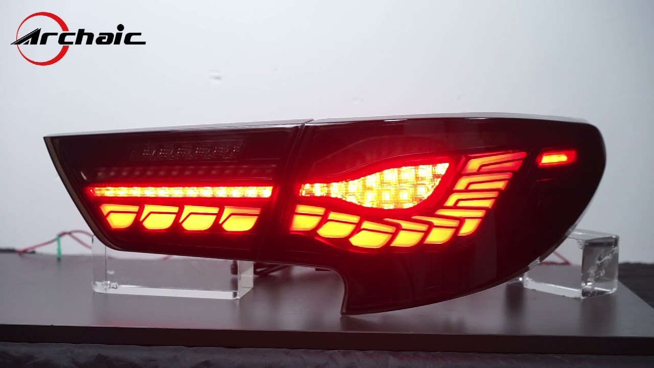 Archaic マークX 130系 中期後期 テールランプ 全LED 流れるウインカー ドラゴンスケール仕様 スモーク taillights for  toyota mark x 2012-2020年