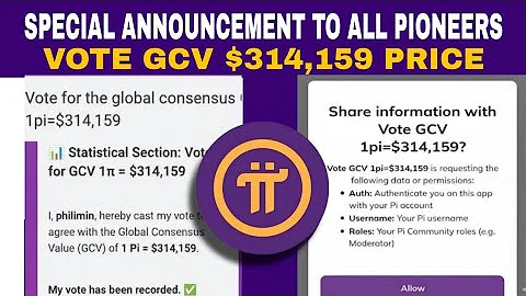 FINALLY PI GCV $314,159 In VOTE GCV APP | Pi Network Update