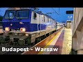 Rail Journey from Budapest to Warsaw. Route through Hungary, Slovakia, Czechia, Poland