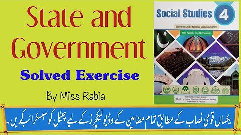 State and Government ||Unit 3|| Social Studies 4 Solved Exercise