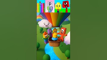 sprunki-oc blockie 72 X alphabet p X Lego X number block 1 are flying in magical ✨ balloon 🎈💭