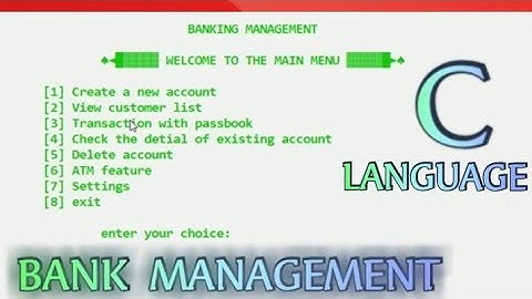 Bank Management System Project in C language