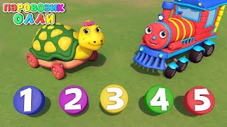 Learning numbers with Olly the Train - cartoon for children - Learning to count, learn colors