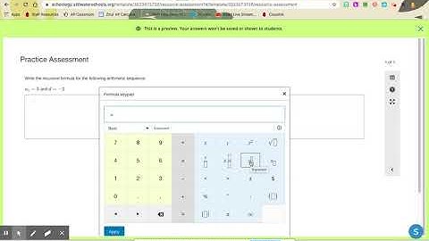 Schoology Assessment:  Math Keyboard Tutorial