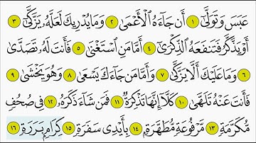 سورة عبس للأطفال بصوت الشيخ المنشاوي