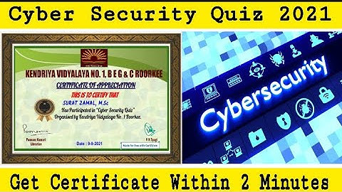 National Level Quiz On Cyber Security I Free Cyber Security Certificate I Digital Classroom