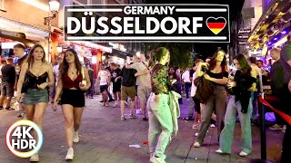 Hot Summer Night in Düsseldorf, Germany - August 2026 City Walk in 4K HDR 60FPS