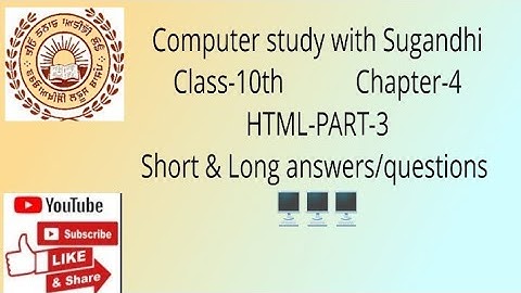 PSEB class-10 chapter-4 HTML-3 (shorts and long question answers)